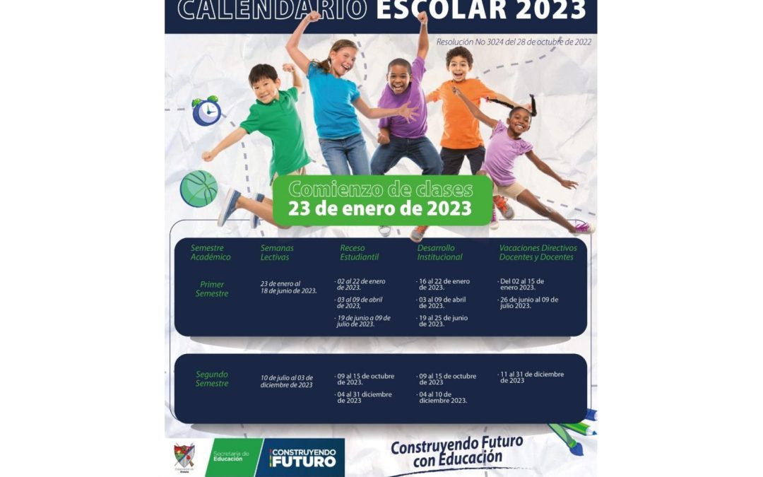 Así es el calendario académico 2023 para las Instituciones Educativas del departamento de Arauca