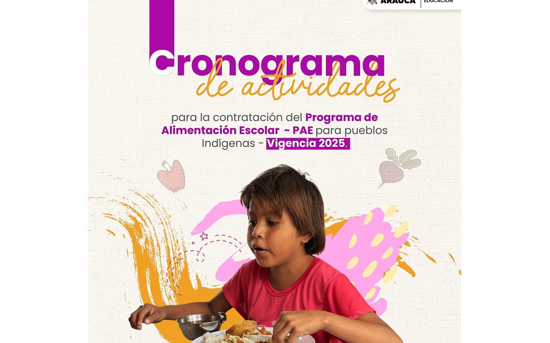 Cronograma de actividades para la contratación del Programa de Alimentación escolar – PAE para pueblos indígenas